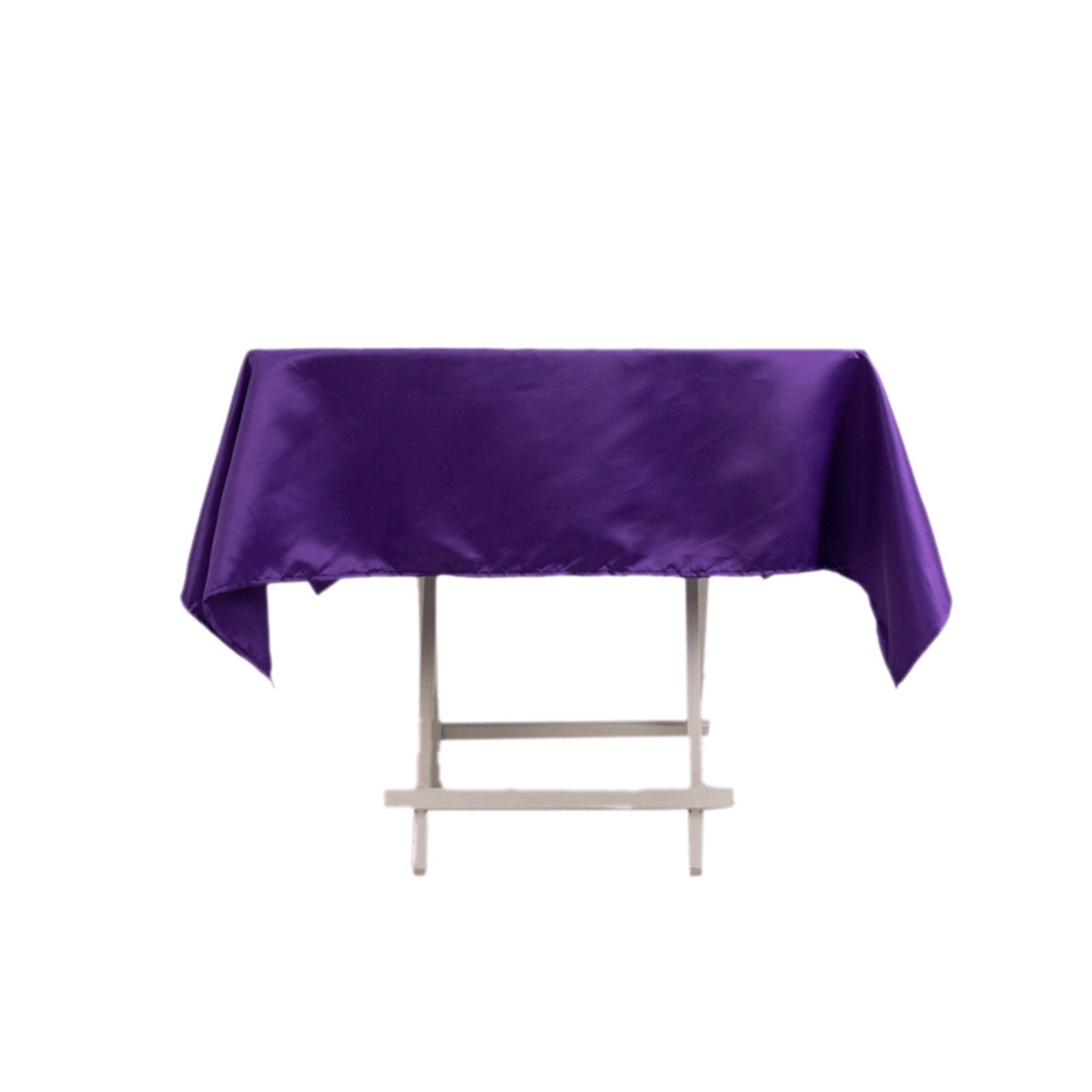 Lamour Satin 54"x54" Square Tablecloth Purple - Durable & Silk - Like Table Cover - Bell Racket Store