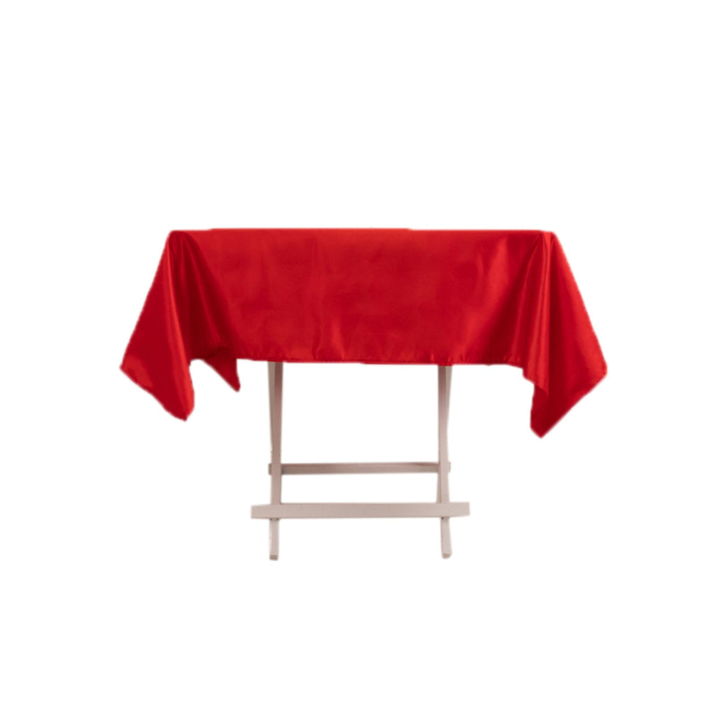 Lamour Satin 54"x54" Square Tablecloth Red - Durable & Silk - Like Table Cover - Bell Racket Store