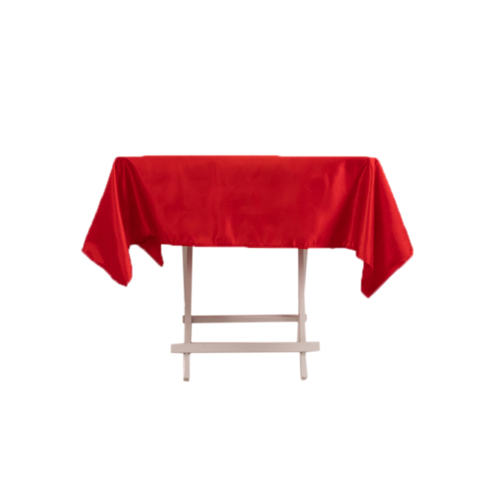 Lamour Satin 54"x54" Square Tablecloth Red - Durable & Silk - Like Table Cover - Bell Racket Store