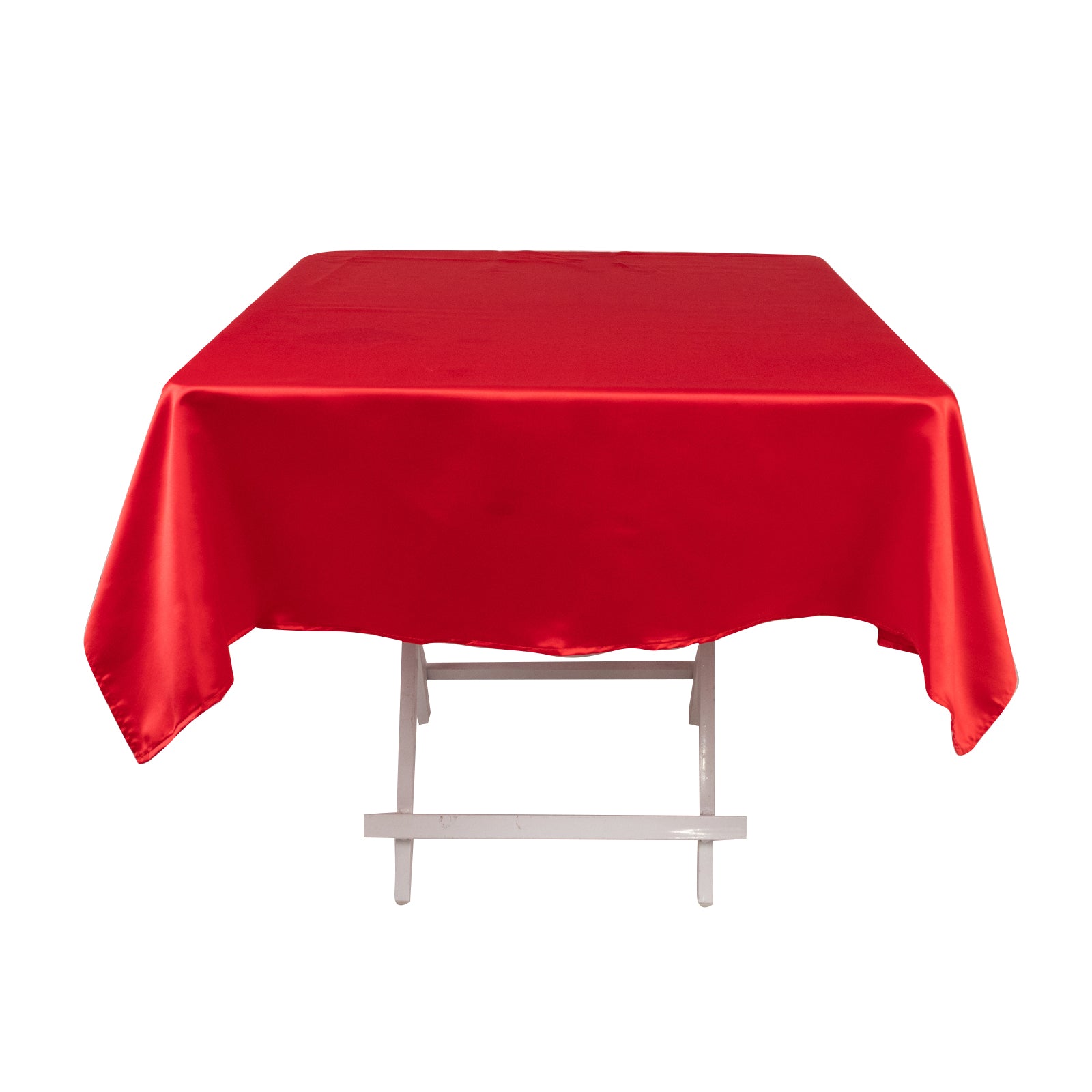 Lamour Satin 54"x54" Square Tablecloth Red - Durable & Silk - Like Table Cover - Bell Racket Store