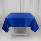 Lamour Satin 54"x54" Square Tablecloth Royal Blue - Durable & Silk - Like Table Cover - Bell Racket Store