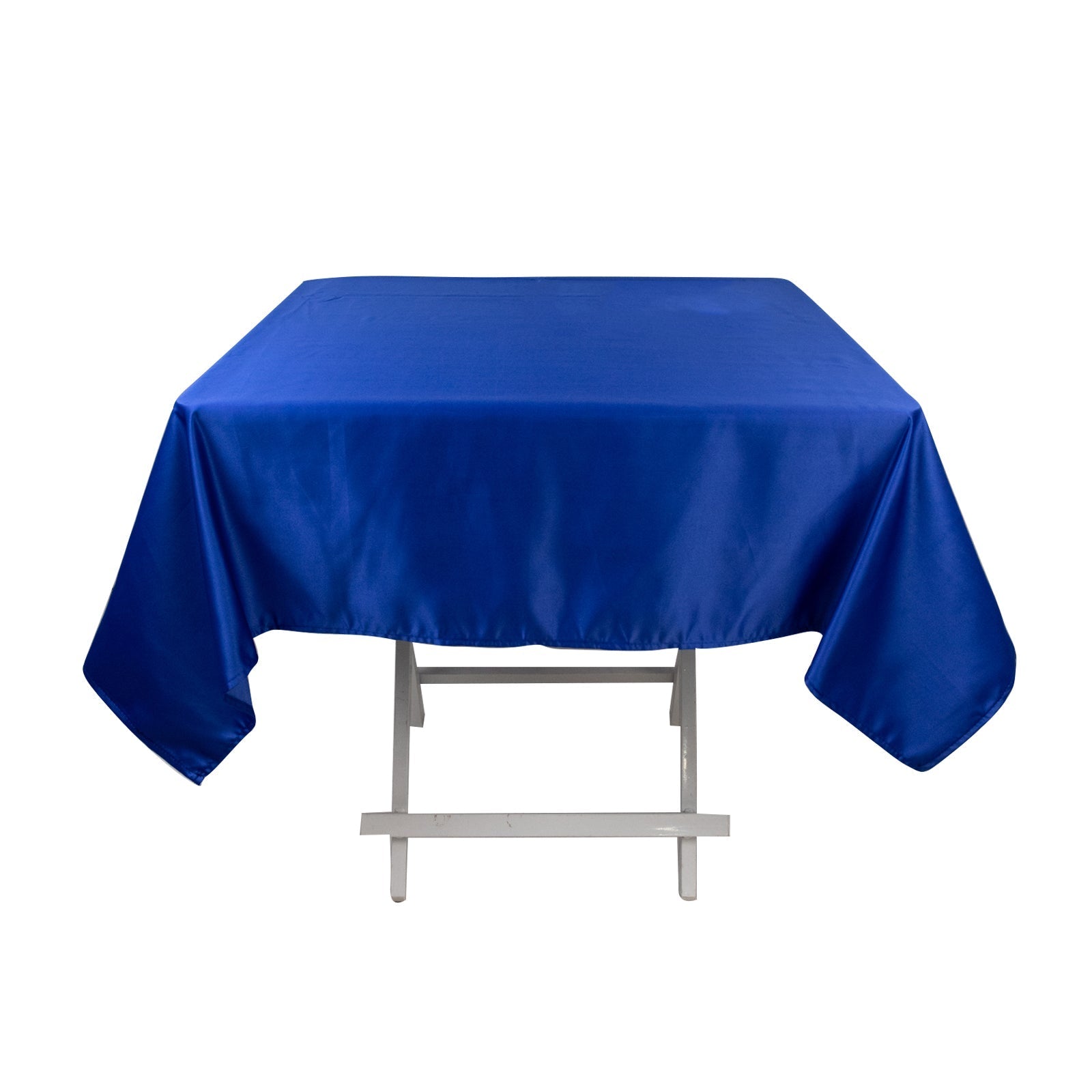 Lamour Satin 54"x54" Square Tablecloth Royal Blue - Durable & Silk - Like Table Cover - Bell Racket Store