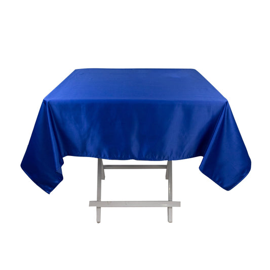 Lamour Satin 54"x54" Square Tablecloth Royal Blue - Durable & Silk - Like Table Cover - Bell Racket Store