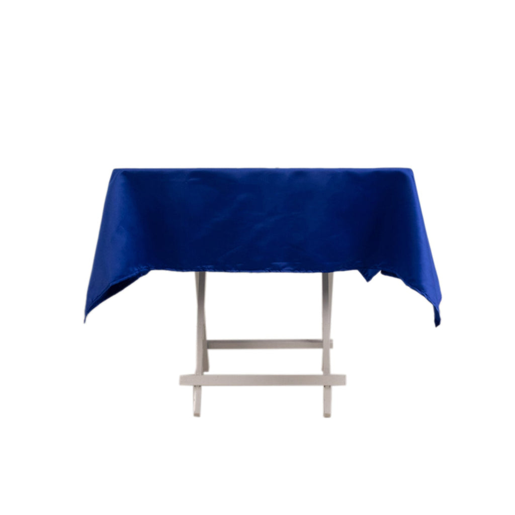 Lamour Satin 54"x54" Square Tablecloth Royal Blue - Durable & Silk - Like Table Cover - Bell Racket Store