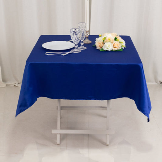 Lamour Satin 54"x54" Square Tablecloth Royal Blue - Durable & Silk - Like Table Cover - Bell Racket Store