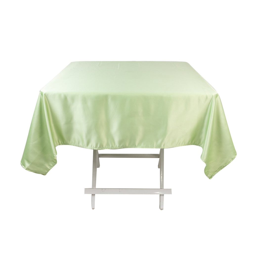 Lamour Satin 54"x54" Square Tablecloth Sage Green - Durable & Silk - Like Table Cover - Bell Racket Store