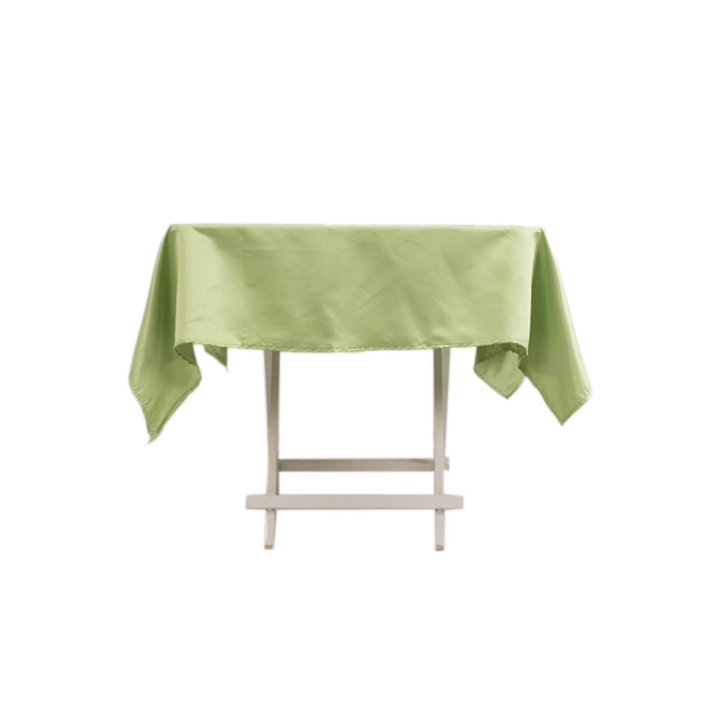 Lamour Satin 54"x54" Square Tablecloth Sage Green - Durable & Silk - Like Table Cover - Bell Racket Store