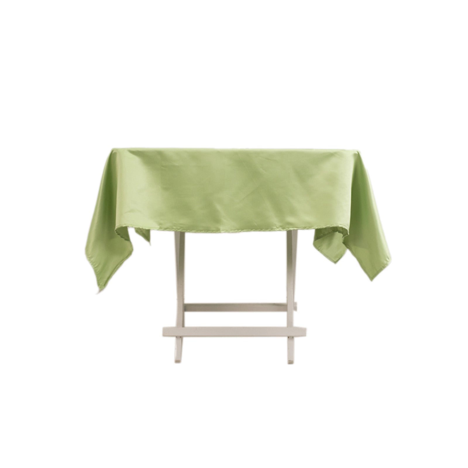 Lamour Satin 54"x54" Square Tablecloth Sage Green - Durable & Silk - Like Table Cover - Bell Racket Store