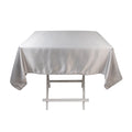 Lamour Satin 54"x54" Square Tablecloth Silver - Durable & Silk - Like Table Cover - Bell Racket Store