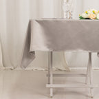 Lamour Satin 54"x54" Square Tablecloth Silver - Durable & Silk - Like Table Cover - Bell Racket Store
