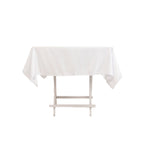 Lamour Satin 54"x54" Square Tablecloth White - Durable & Silk - Like Table Cover for Weddings & Parties - Bell Racket Store