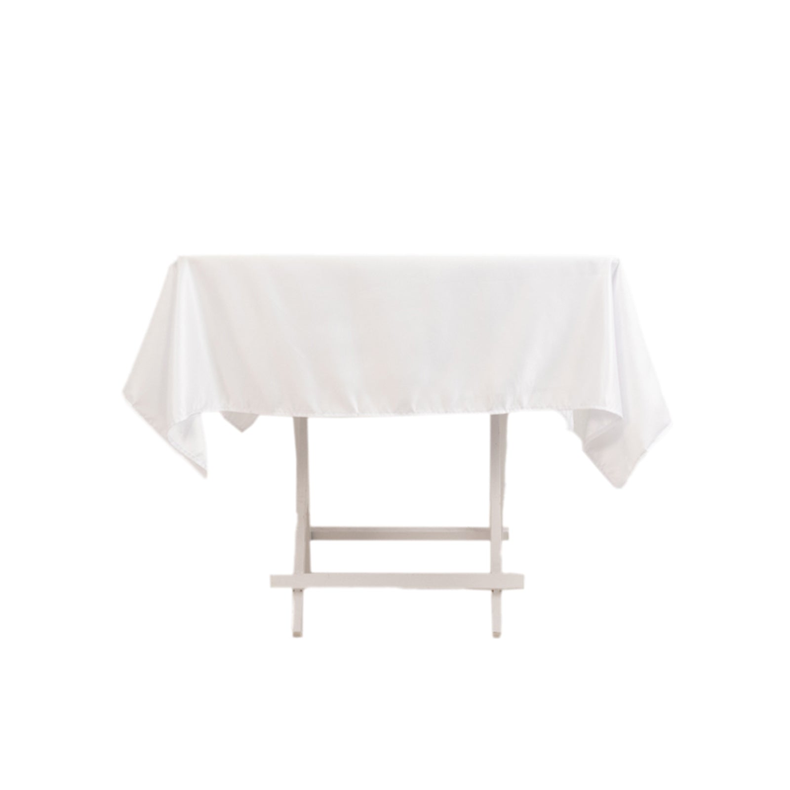 Lamour Satin 54"x54" Square Tablecloth White - Durable & Silk - Like Table Cover for Weddings & Parties - Bell Racket Store