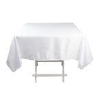 Lamour Satin 54"x54" Square Tablecloth White - Durable & Silk - Like Table Cover for Weddings & Parties - Bell Racket Store
