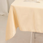Lamour Satin 54"x54" Table Overlay Square Tablecloth Beige - Durable & Silk - Like Table Cover - Bell Racket Store