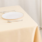 Lamour Satin 54"x54" Table Overlay Square Tablecloth Beige - Durable & Silk - Like Table Cover - Bell Racket Store