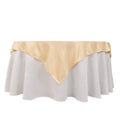 Lamour Satin 54"x54" Table Overlay Square Tablecloth Beige - Durable & Silk - Like Table Cover - Bell Racket Store