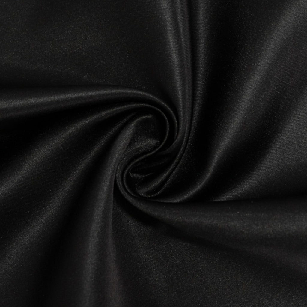 Lamour Satin 54"x54" Table Overlay Square Tablecloth Black - Durable & Silk - Like Table Cover for Weddings & Parties - Bell Racket Store