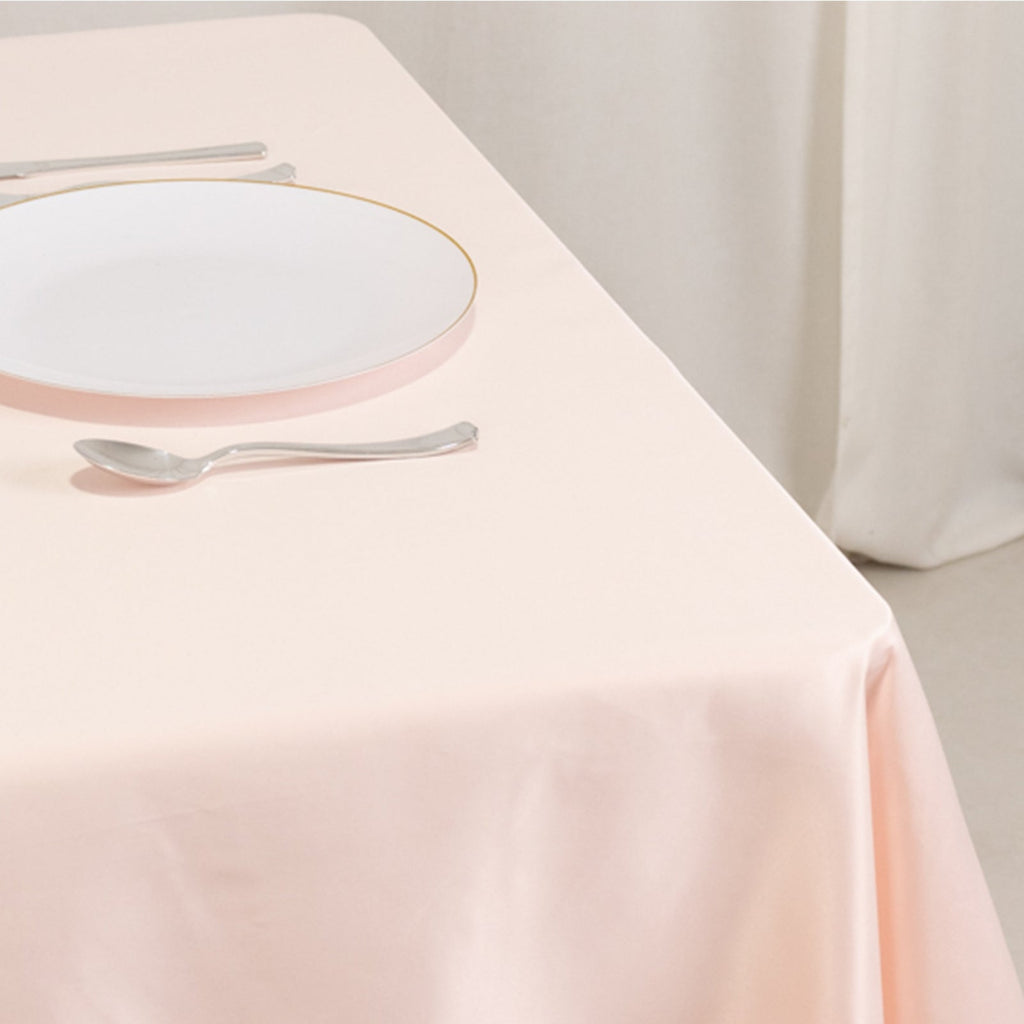 Lamour Satin 54"x54" Table Overlay Square Tablecloth Blush - Durable & Silk - Like Table Cover - Bell Racket Store