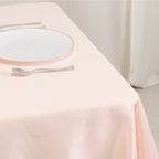 Lamour Satin 54"x54" Table Overlay Square Tablecloth Blush - Durable & Silk - Like Table Cover - Bell Racket Store