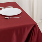 Lamour Satin 54"x54" Table Overlay Square Tablecloth Burgundy - Durable & Silk - Like Table Cover - Bell Racket Store