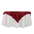 Lamour Satin 54"x54" Table Overlay Square Tablecloth Burgundy - Durable & Silk - Like Table Cover - Bell Racket Store