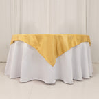 Lamour Satin 54"x54" Table Overlay Square Tablecloth Champagne - Durable & Silk - Like Table Cover - Bell Racket Store