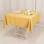 Lamour Satin 54"x54" Table Overlay Square Tablecloth Champagne - Durable & Silk - Like Table Cover - Bell Racket Store