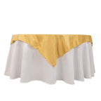Lamour Satin 54"x54" Table Overlay Square Tablecloth Champagne - Durable & Silk - Like Table Cover - Bell Racket Store
