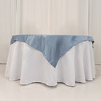 Lamour Satin 54"x54" Table Overlay Square Tablecloth Dusty Blue - Durable & Silk - Like Table Cover - Bell Racket Store