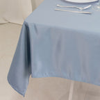 Lamour Satin 54"x54" Table Overlay Square Tablecloth Dusty Blue - Durable & Silk - Like Table Cover - Bell Racket Store