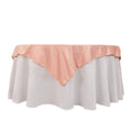 Lamour Satin 54"x54" Table Overlay Square Tablecloth Dusty Rose - Durable & Silk - Like Table Cover - Bell Racket Store