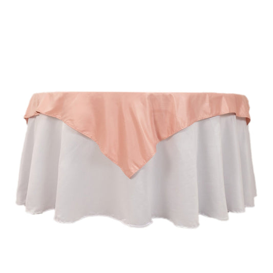 Lamour Satin 54"x54" Table Overlay Square Tablecloth Dusty Rose - Durable & Silk - Like Table Cover - Bell Racket Store