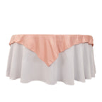 Lamour Satin 54"x54" Table Overlay Square Tablecloth Dusty Rose - Durable & Silk - Like Table Cover - Bell Racket Store
