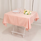 Lamour Satin 54"x54" Table Overlay Square Tablecloth Dusty Rose - Durable & Silk - Like Table Cover - Bell Racket Store