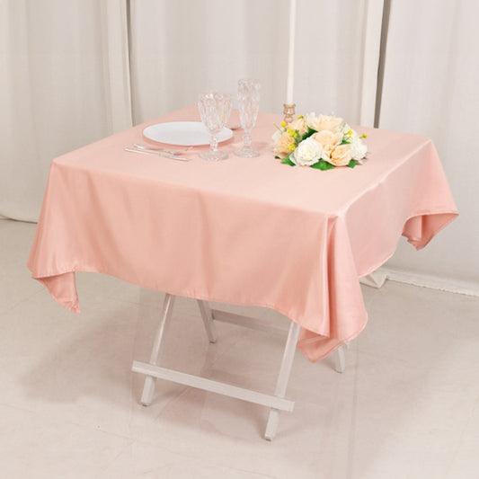 Lamour Satin 54"x54" Table Overlay Square Tablecloth Dusty Rose - Durable & Silk - Like Table Cover - Bell Racket Store