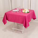 Lamour Satin 54"x54" Table Overlay Square Tablecloth Fuchsia - Durable & Silk - Like Table Cover - Bell Racket Store