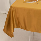Lamour Satin 54"x54" Table Overlay Square Tablecloth Gold - Durable & Silk - Like Table Cover for Weddings & Parties - Bell Racket Store