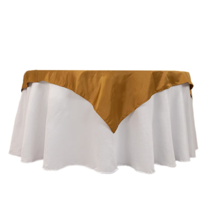 Lamour Satin 54"x54" Table Overlay Square Tablecloth Gold - Durable & Silk - Like Table Cover for Weddings & Parties - Bell Racket Store