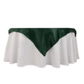 Lamour Satin 54"x54" Table Overlay Square Tablecloth Hunter Emerald - Durable & Silk - Like Table Cover - Bell Racket Store