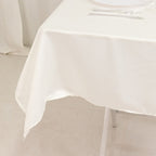 Lamour Satin 54"x54" Table Overlay Square Tablecloth Ivory - Durable & Silk - Like Table Cover - Bell Racket Store