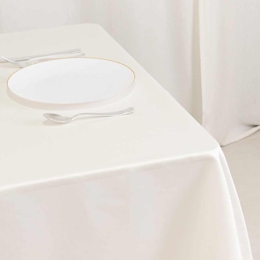 Lamour Satin 54"x54" Table Overlay Square Tablecloth Ivory - Durable & Silk - Like Table Cover - Bell Racket Store