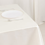 Lamour Satin 54"x54" Table Overlay Square Tablecloth Ivory - Durable & Silk - Like Table Cover - Bell Racket Store