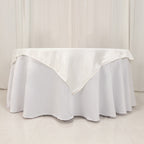 Lamour Satin 54"x54" Table Overlay Square Tablecloth Ivory - Durable & Silk - Like Table Cover - Bell Racket Store
