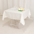 Lamour Satin 54"x54" Table Overlay Square Tablecloth Ivory - Durable & Silk - Like Table Cover - Bell Racket Store