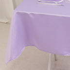 Lamour Satin 54"x54" Table Overlay Square Tablecloth Lavender Lilac - Durable & Silk - Like Table Cover - Bell Racket Store