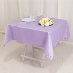 Lamour Satin 54"x54" Table Overlay Square Tablecloth Lavender Lilac - Durable & Silk - Like Table Cover - Bell Racket Store