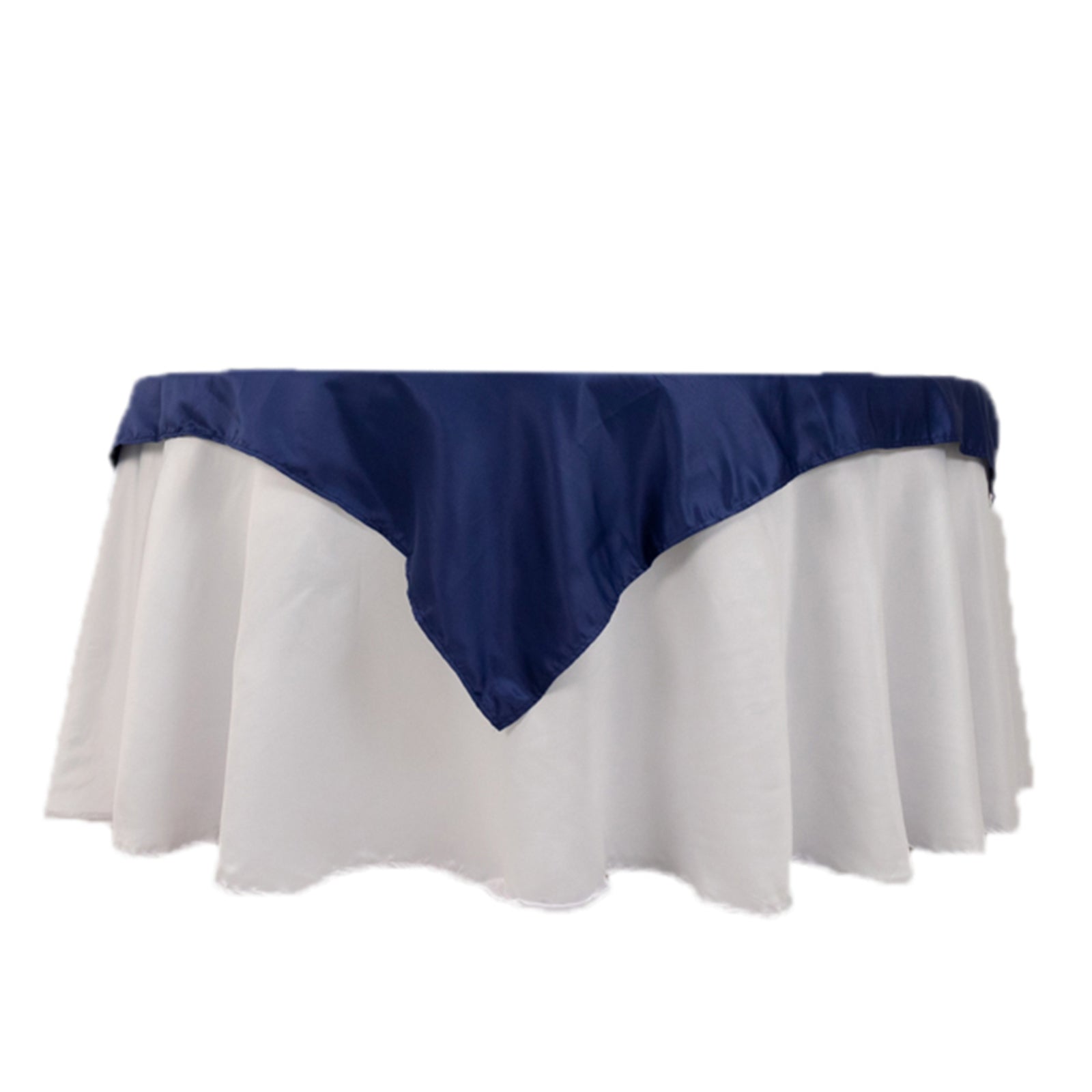 Lamour Satin 54"x54" Table Overlay Square Tablecloth Navy Blue - Durable & Silk - Like Table Cover - Bell Racket Store