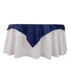 Lamour Satin 54"x54" Table Overlay Square Tablecloth Navy Blue - Durable & Silk - Like Table Cover - Bell Racket Store