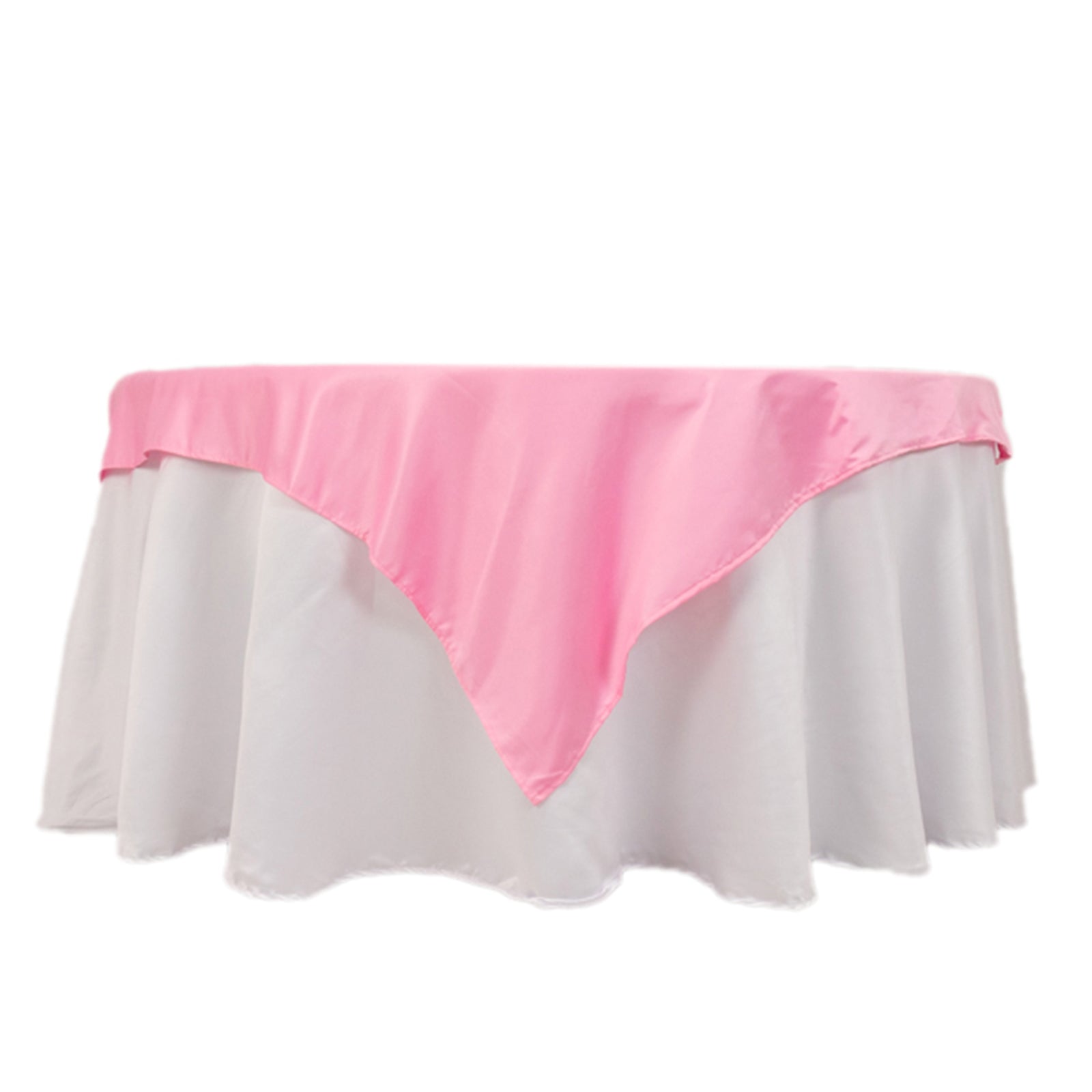 Lamour Satin 54"x54" Table Overlay Square Tablecloth Pink - Durable & Silk - Like Table Cover - Bell Racket Store