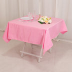 Lamour Satin 54"x54" Table Overlay Square Tablecloth Pink - Durable & Silk - Like Table Cover - Bell Racket Store